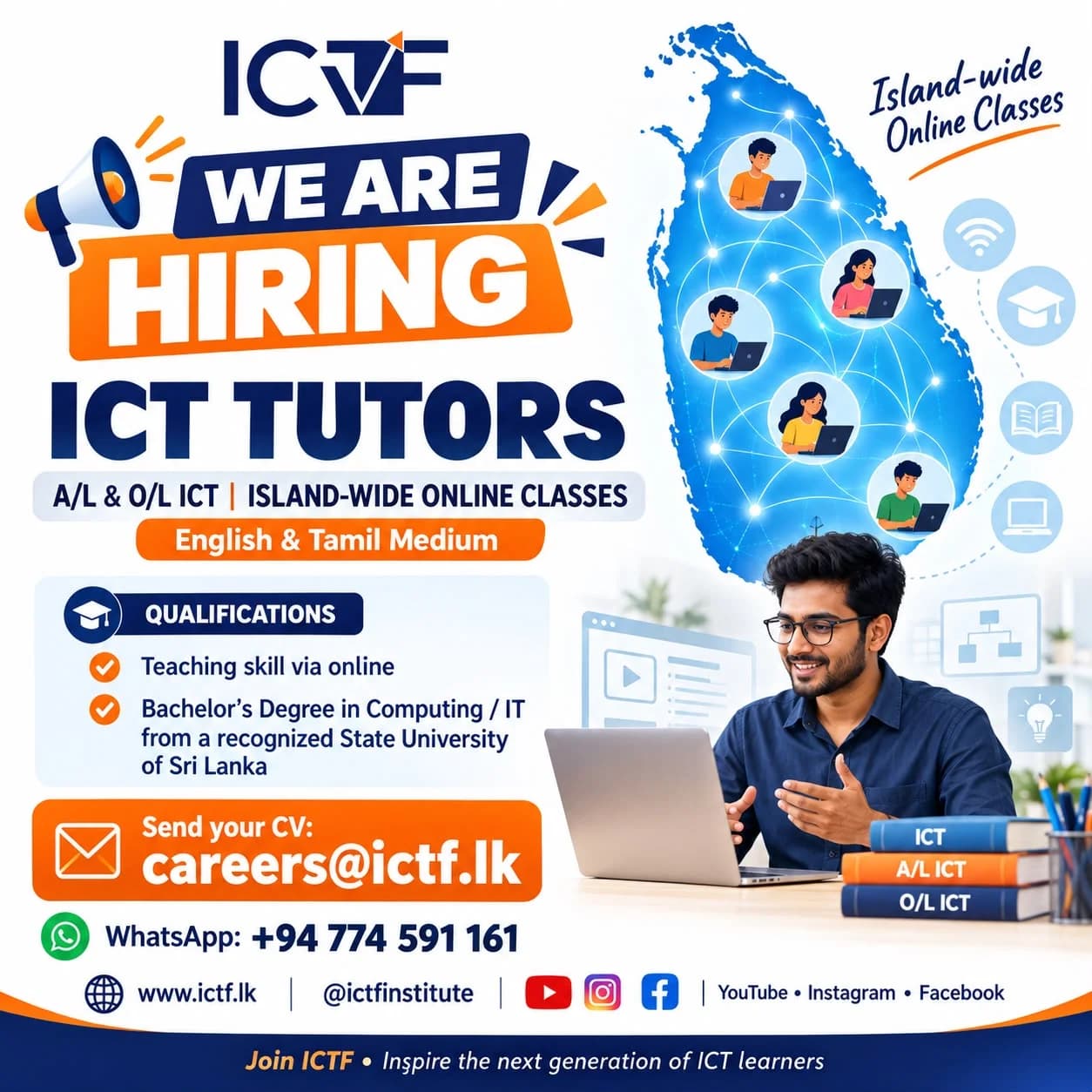 ICT Tutor hiring poster